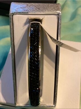 Women's Black Crystal Pavé Bangle Bracelet